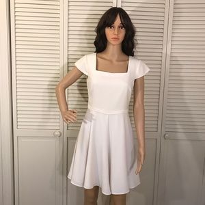 Gal Meets Glam Regina Fit & Flare Mini Dress Cream Size 6